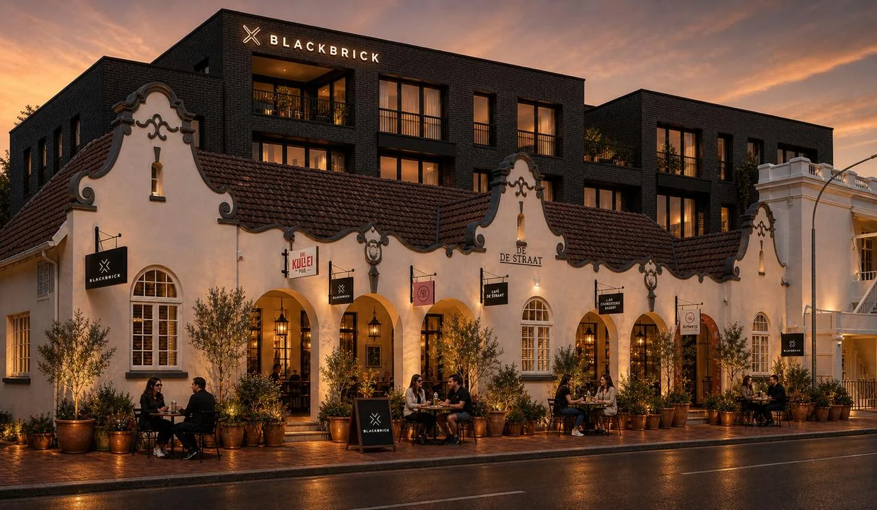 BlackBrick Paarl exterior at sunset